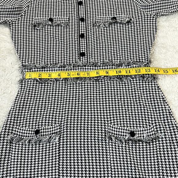 EP Yaying houndstooth and fringe a line midi sweater dress, size 3 - Picture 8 of 10
